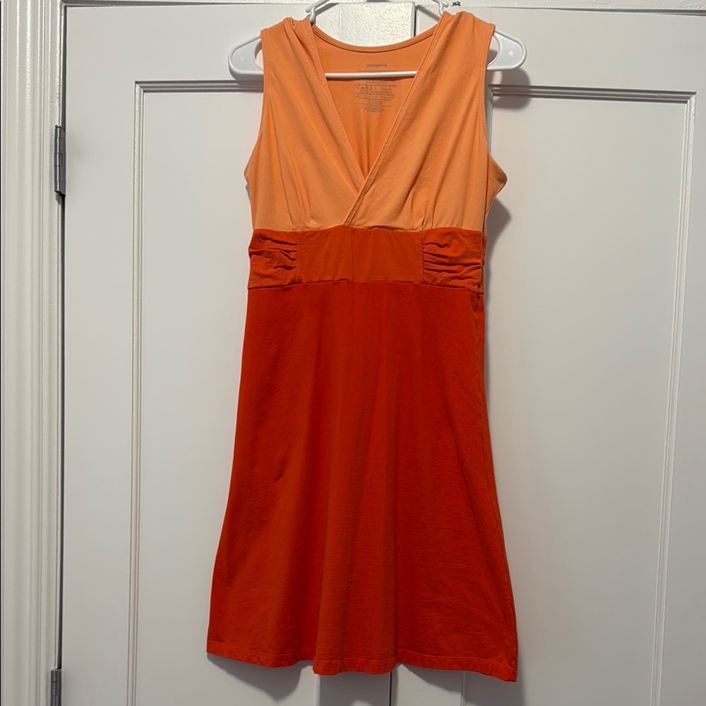 Patagonia Casual Orange and Red Sleeveless Dress size small